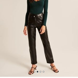 Abercrombie vegan leather dad pant. Regular length. Tags still on, size 36.